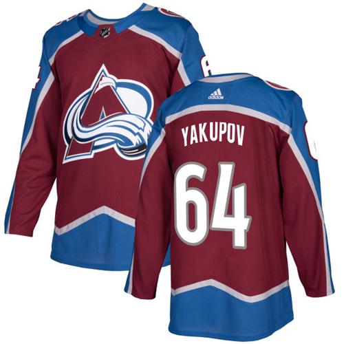 Adidas Avalanche #64 Nail Yakupov Burgundy Home Authentic Stitched NHL Jersey - Click Image to Close